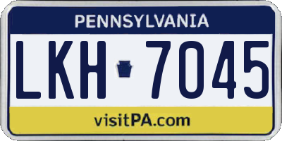 PA license plate LKH7045