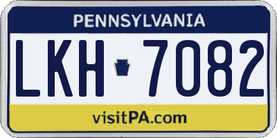 PA license plate LKH7082