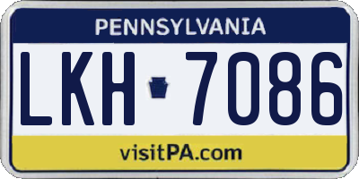 PA license plate LKH7086