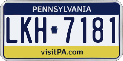 PA license plate LKH7181