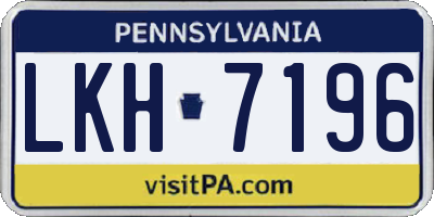 PA license plate LKH7196