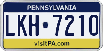 PA license plate LKH7210