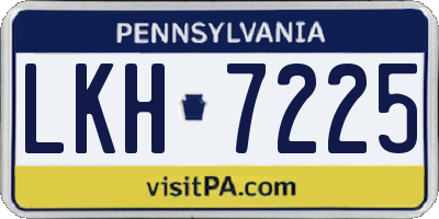 PA license plate LKH7225