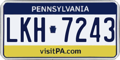 PA license plate LKH7243