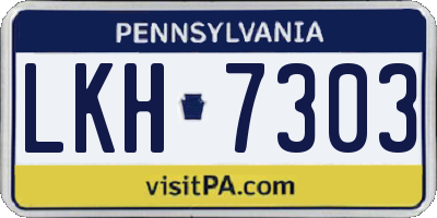 PA license plate LKH7303