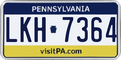PA license plate LKH7364