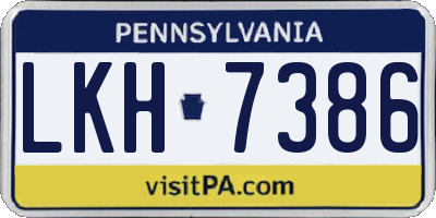 PA license plate LKH7386