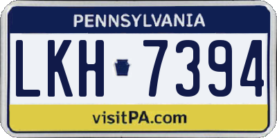 PA license plate LKH7394