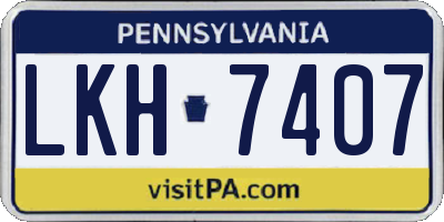 PA license plate LKH7407