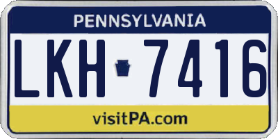 PA license plate LKH7416
