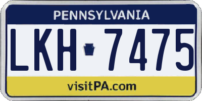 PA license plate LKH7475