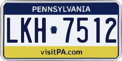 PA license plate LKH7512