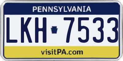 PA license plate LKH7533