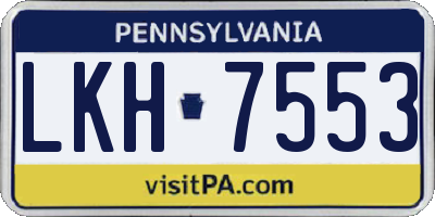 PA license plate LKH7553