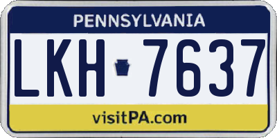 PA license plate LKH7637