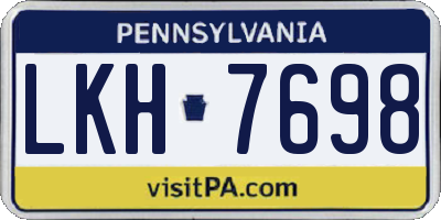 PA license plate LKH7698