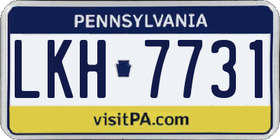 PA license plate LKH7731