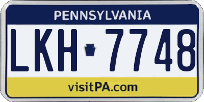PA license plate LKH7748