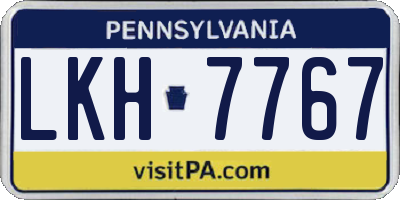 PA license plate LKH7767