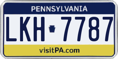 PA license plate LKH7787
