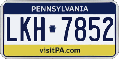 PA license plate LKH7852