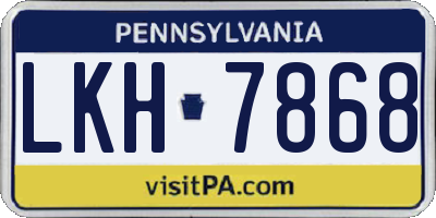PA license plate LKH7868