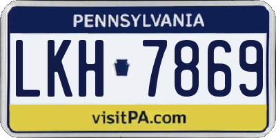 PA license plate LKH7869