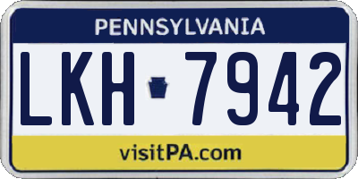 PA license plate LKH7942