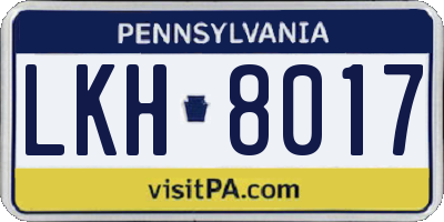 PA license plate LKH8017