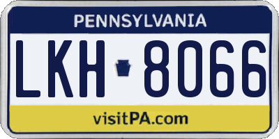 PA license plate LKH8066