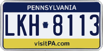 PA license plate LKH8113
