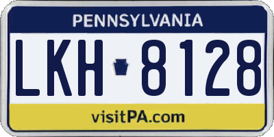 PA license plate LKH8128