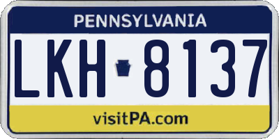 PA license plate LKH8137