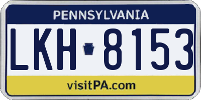 PA license plate LKH8153