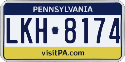 PA license plate LKH8174
