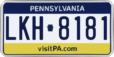 PA license plate LKH8181