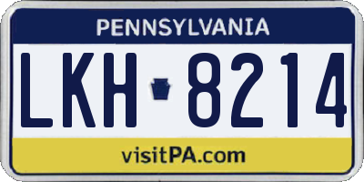 PA license plate LKH8214