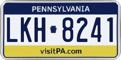 PA license plate LKH8241