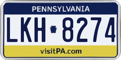 PA license plate LKH8274