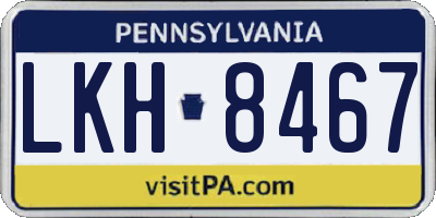 PA license plate LKH8467