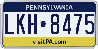 PA license plate LKH8475
