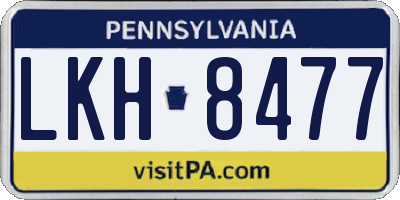 PA license plate LKH8477