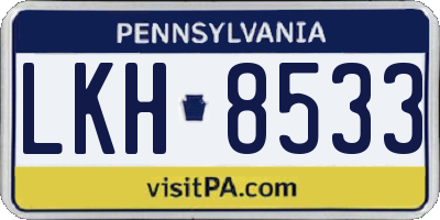 PA license plate LKH8533