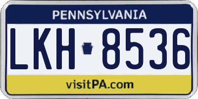 PA license plate LKH8536