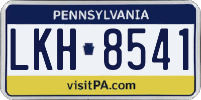 PA license plate LKH8541