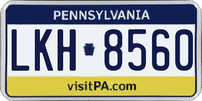 PA license plate LKH8560