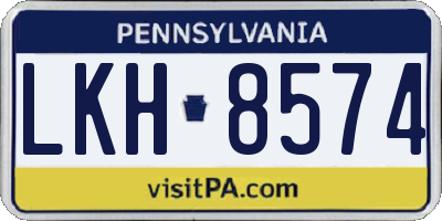 PA license plate LKH8574