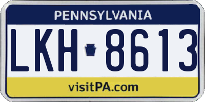 PA license plate LKH8613