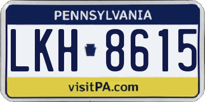 PA license plate LKH8615