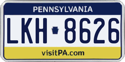 PA license plate LKH8626